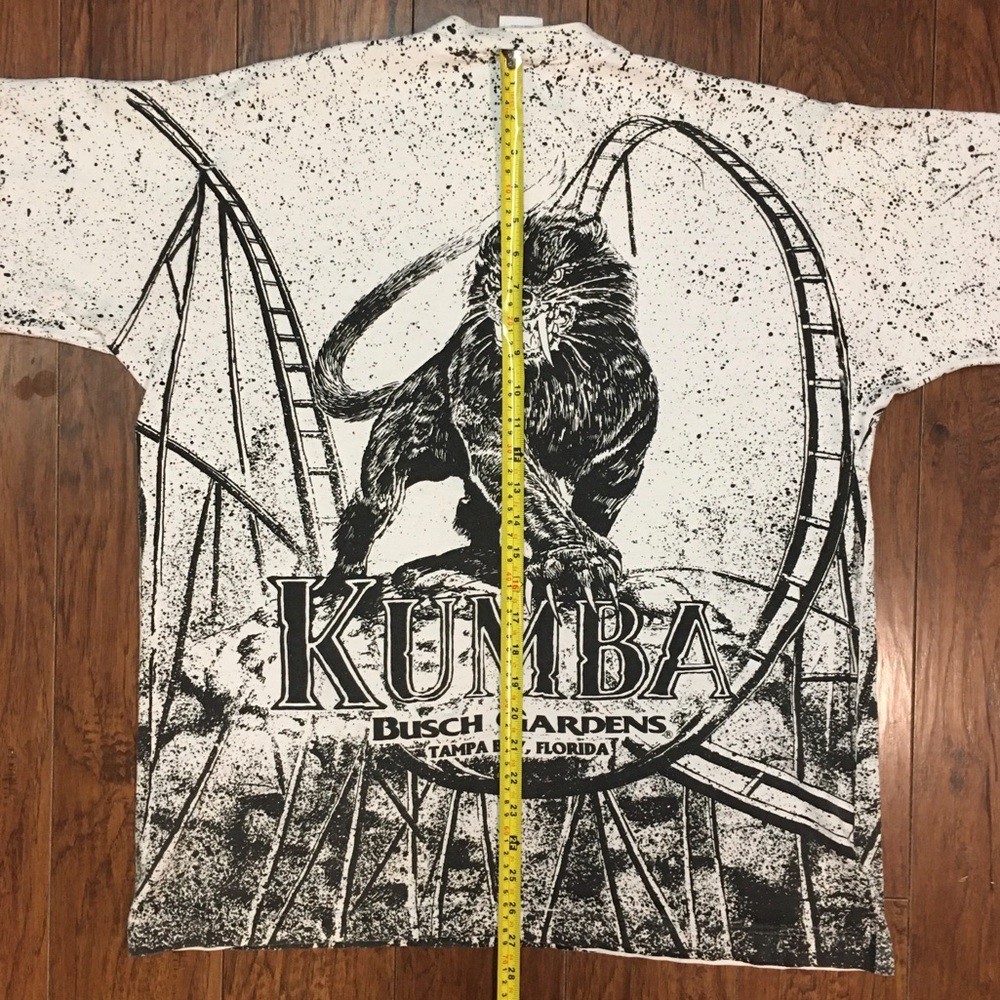 Vtg single stitch Kumba roller coaster all over print T-shirt - Picture 10 of 12